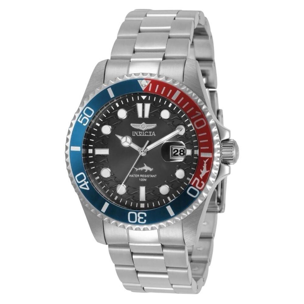 Invicta Pro Diver Men’s 43mm Pepsi Bezel Black Dial Quartz Steel Watch BNIB